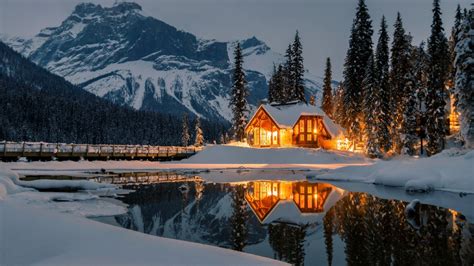 Wallpaper Lake Nature Cabin Reflection 3840x2160 Ekkaia