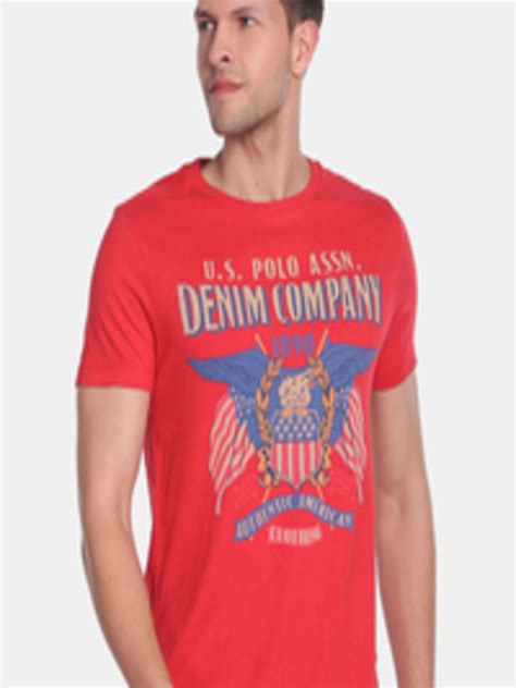 Buy Us Polo Assn Denim Co Men Printed Pure Cotton Slim Fit T Shirt Tshirts For Men