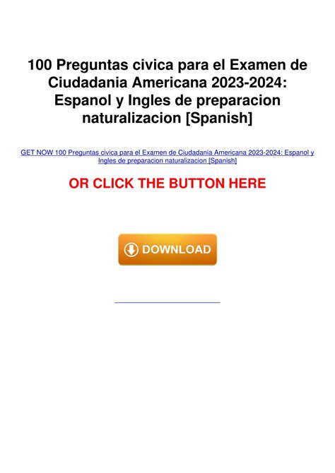 PPT - PDF/READ 100 Preguntas civica para el Examen de Ciudadania Americana 2023-2024: PowerPoint ...