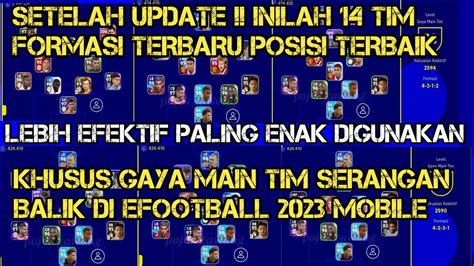 Inilah Tim Formasi Terbaru Posisi Terbaik Khusus Gaya Main Tim