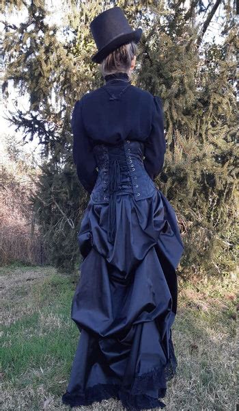 Steampunk Gothic Victorian Bustle Skirt Black High Low Victorian