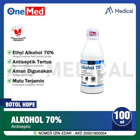 Jual ONEMED Alcohol 70 Alkohol Antiseptik Kemasan Botol Ukuran 100ml