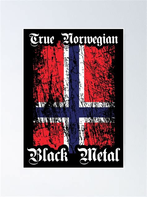 "True Norwegian Black Metal - Norwegian flag upright" Poster for Sale by Skady666 | Redbubble