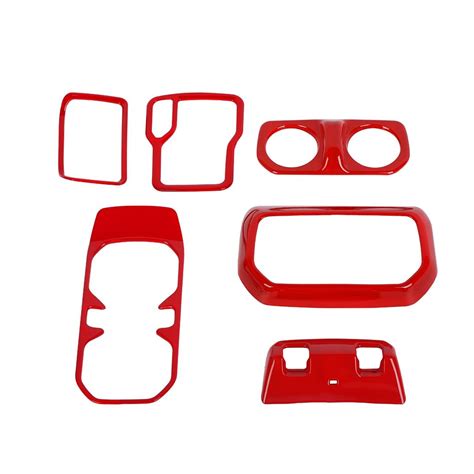 Pdklin For Jeep Jl Dhf10 Center Console Red Cover Trim Compatible With