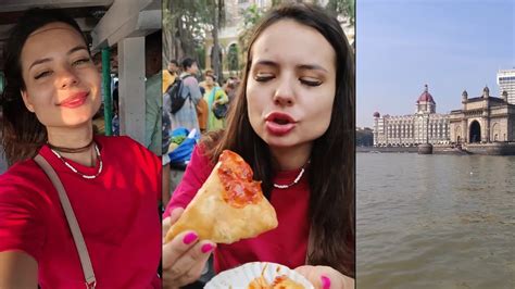 Foreign Tourist Girl S First Time In Mumbai India Reactions On Eating