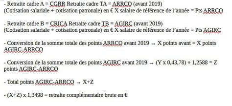 Calcul Du Nombre De Points Agirc Et Arrco Avant Fusion R Solu