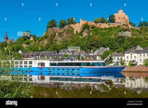 Ship Dock Staden Lower Town And Castle Saarburg Saar Saar Valley