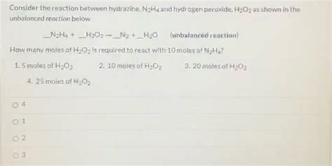 Solved Consider The Reaction Between Hydrazine Naha And Chegg