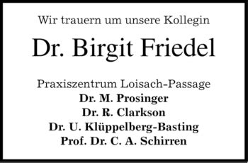 Traueranzeigen Von Birgit Friedel Trauer Merkur De