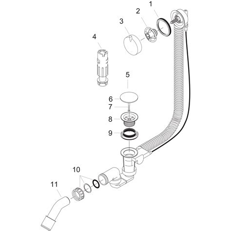 Hansgrohe Basic Set For Bath Filler With Waste And Overflow Flexaplus