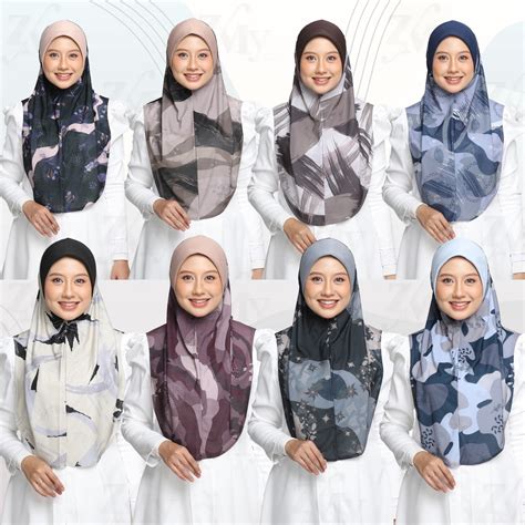 Tudung Sarung Sarima Corak Mosscrepe Premium D M L Sila Baca