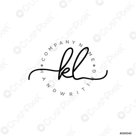 Kl Initial Handwriting Logo Design Stock Vector Crushpixel