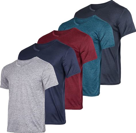 Pack Mens V Neck Dry Fit Moisture Wicking Active Athletic Tech