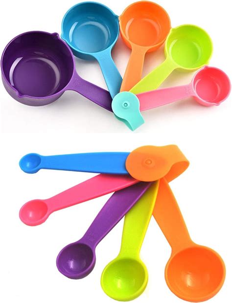 Set Di 10 Misurini E Tazze Misurini Cucina In Plastica Cucchiaio Di