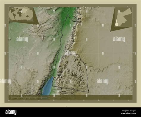 Aqaba, province of Jordan. Elevation map colored in wiki style with ...