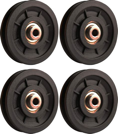 4pcs 90mm Bearing Nylon Pulley Weight Lifting Pulley Universal Wheel