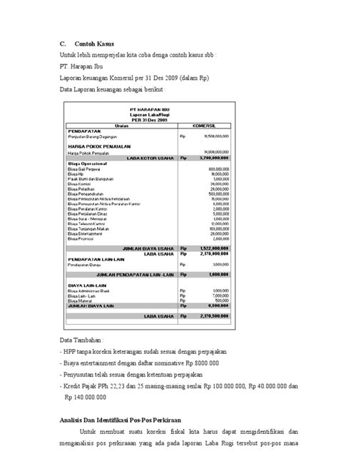 Contoh Laporan Keuangan Fiskal 45 Koleksi Gambar