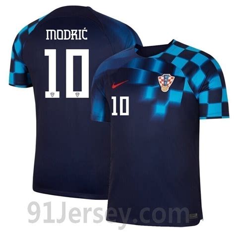 2022 World Cup Croatia Away Soccer Jersey No 10 Modrić