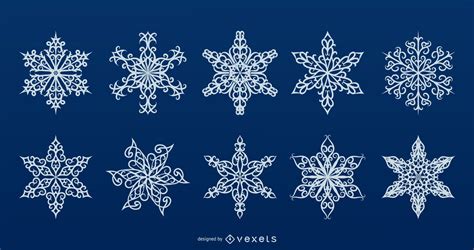 Detailed Snowflakes Vector Collection Vector Download