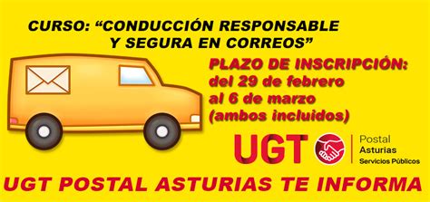 Convocado curso Conducción responsable y segura en Correos UGT Asturias