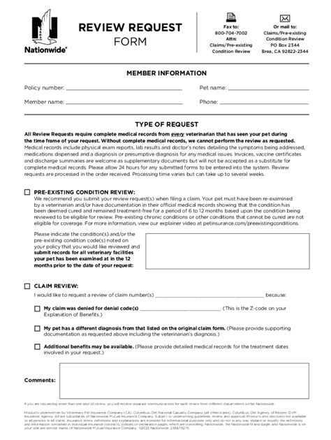 Fillable Online Nationwide Pet Claim Form Fax Email Print PdfFiller