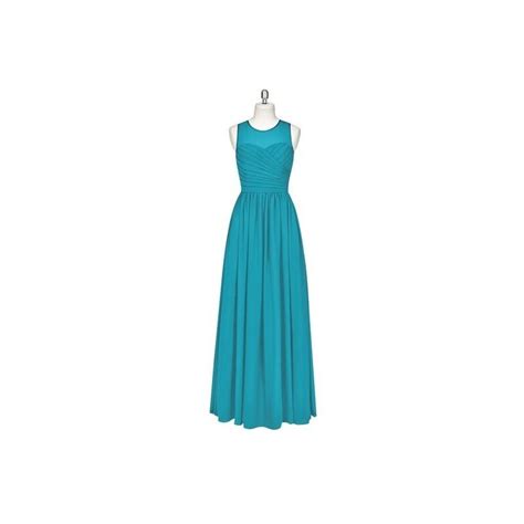 Jade Azazie Nina Chiffon Scoop Illusion Floor Length Dress Charming