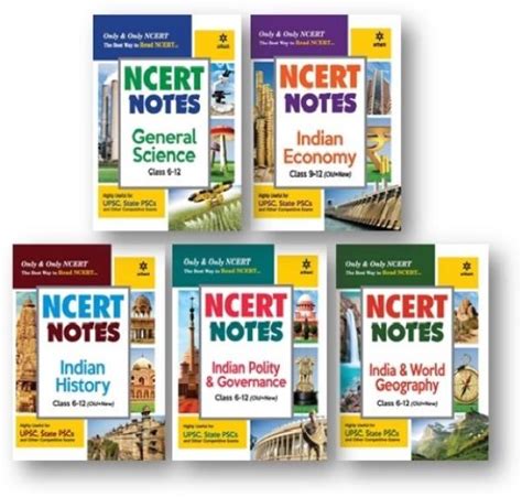 Ncert Notes 5 Books Set General Science India And World Geography Indian Economy Indian