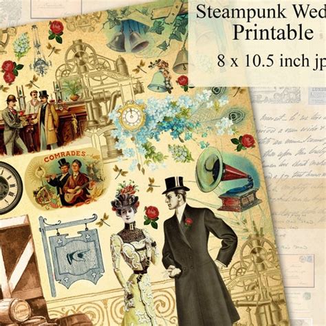 Victorian Ladies Steampunk Printable Digital Collage Sheet Etsy