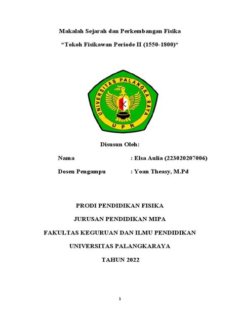 Makalah Sejarah Perkembangan Fisika Pdf