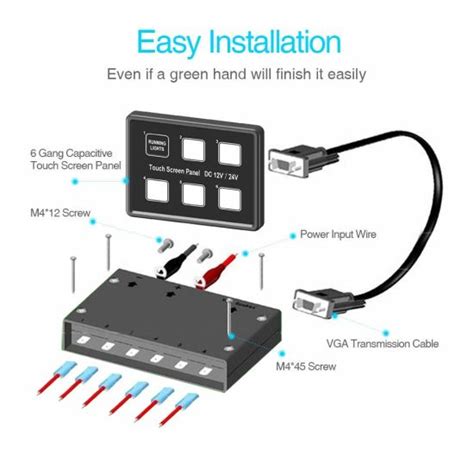 V V Gang Led Backlit Slim Touch Control Boat Caravan Marine