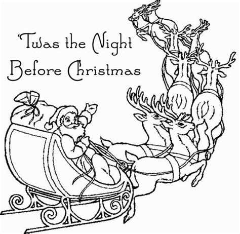 Free Printable Twas The Night Before Christmas Coloring Pages View More Twas The Night Before