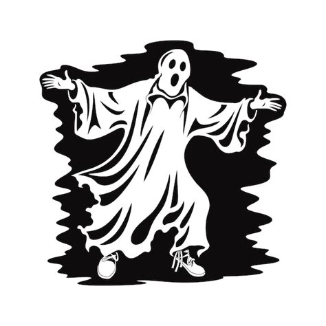 Premium Vector Halloween Ghosts Hand Drawn Cartoon Ghosts Silhouettes On White Background