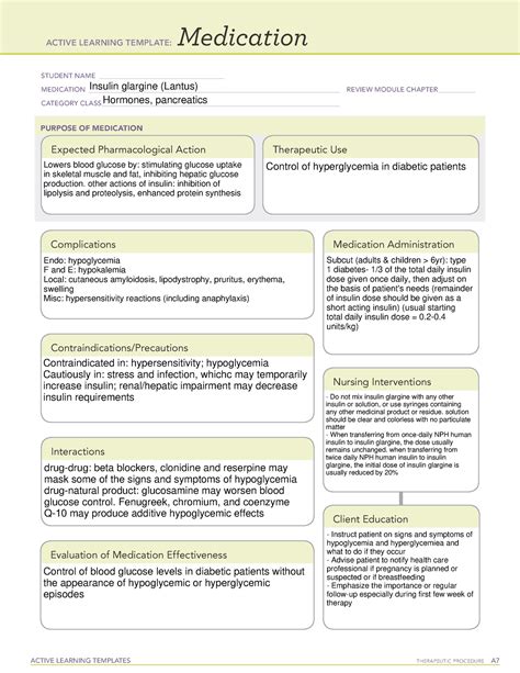 Insulin glargine (Lantus) - ACTIVE LEARNING TEMPLATES TherapeuTic ...