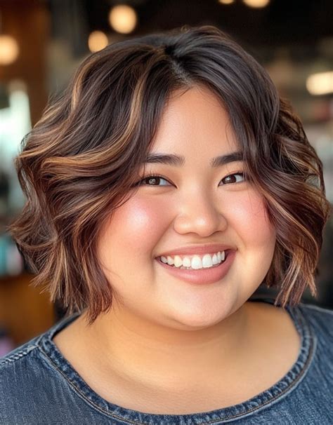 33 Flattering Short Haircuts For Chubby Women Bold Highlights For A Textured Bob I Take You