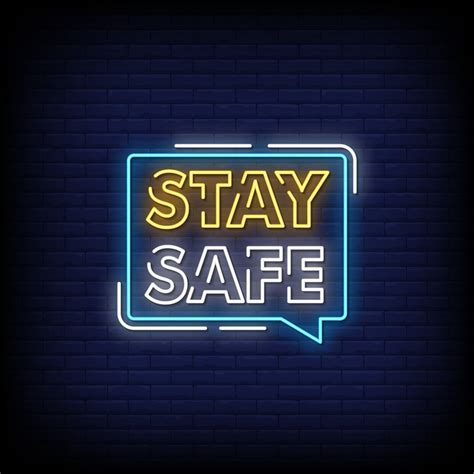 Stay Safe Neon Signs Style Text Vector 2268453 Vector Art at Vecteezy