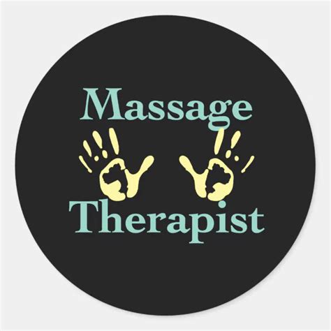 Massage Therapist Yellow Hand Prints Classic Round Sticker Zazzle