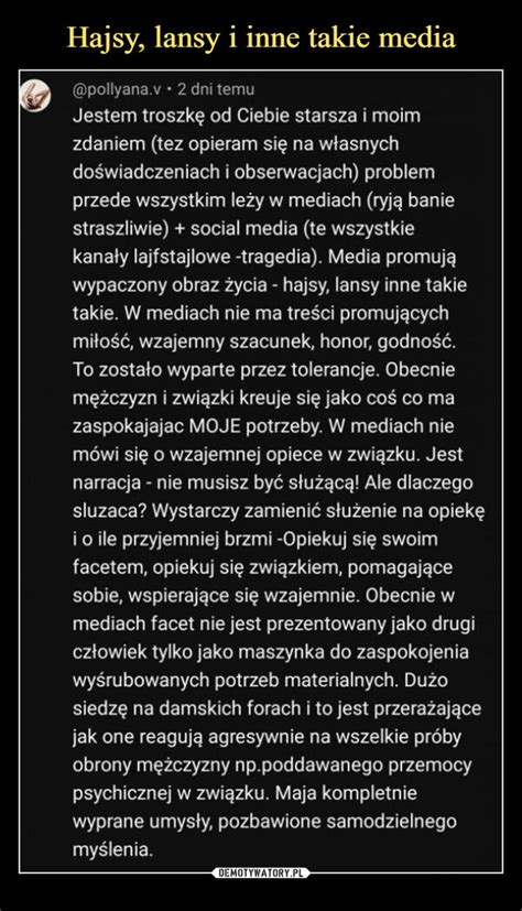 Hajsy Lansy I Inne Takie Media Demotywatory Pl