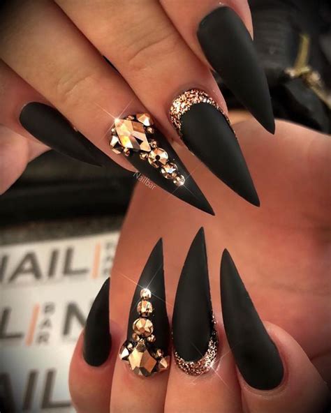 Stiletto Nails Black Designs