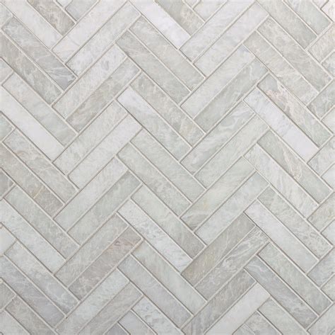 Maravilla Iceberg Double Herringbone Honed Marble Mosaic Tile X