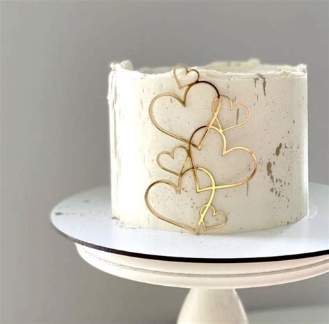 Taart Decoratie Hartjes Taarttopper Liefde Goud Acryl Bol