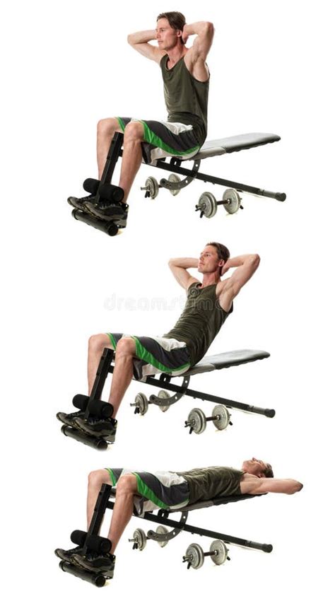 Bench Sit Ups Stock Photo Image Of Muscle Caucasian 56407744