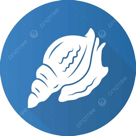 Blue Triton Snail Vector Icon With Long Shadow Vector, Nature, Marine, Negative Space PNG and ...