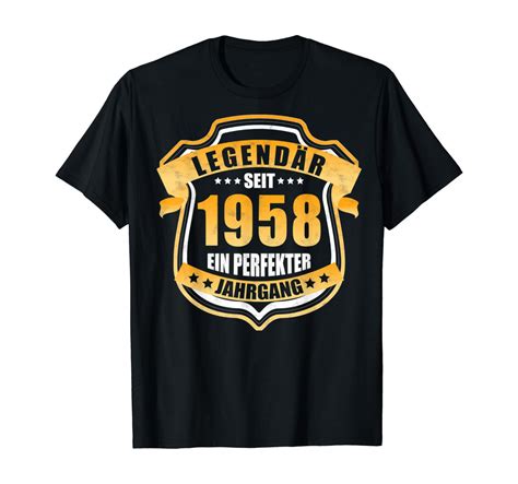 1958 Shirt Geburtstag Geschenk 58 Jahrgang Geboren Amazon De Bekleidung