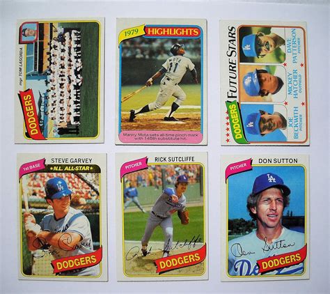 Amazon Los Angeles Dodgers 1980 Topps Baseball Team Set Rick