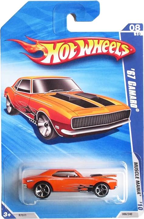 Amazon Hot Wheels Muscle Mania Of Orange Camaro Hood Opens Toys Games