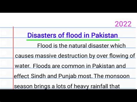 Essay Paragraph On Disasters Of Flood In Pakistan Essay On Flood In