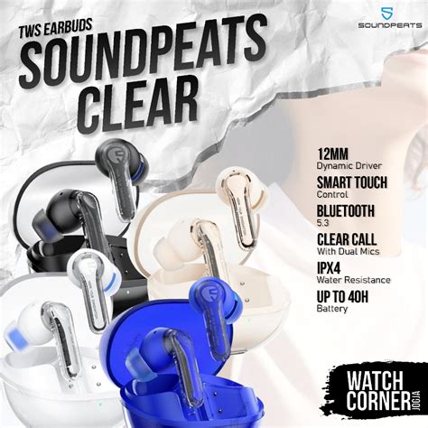 Jual Soundpeats Clear True Wireless Earbuds Tws Ipx4 With Good Sound Shopee Indonesia