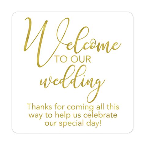 Welcome to Our Wedding Gold Foil Stickers – Chicfetti