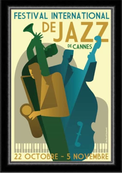 Art Deco 1930's Cannes Jazz Festival Poster