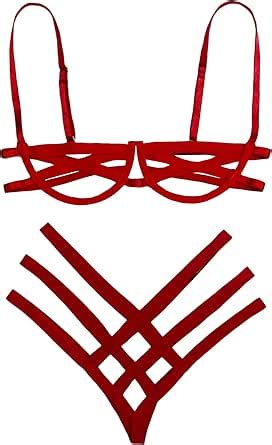 Avidlove Lingerie Sets Lace Teddy Babydoll Piece Sexy Bra And Panty Sets Bodysuit S Dark Red